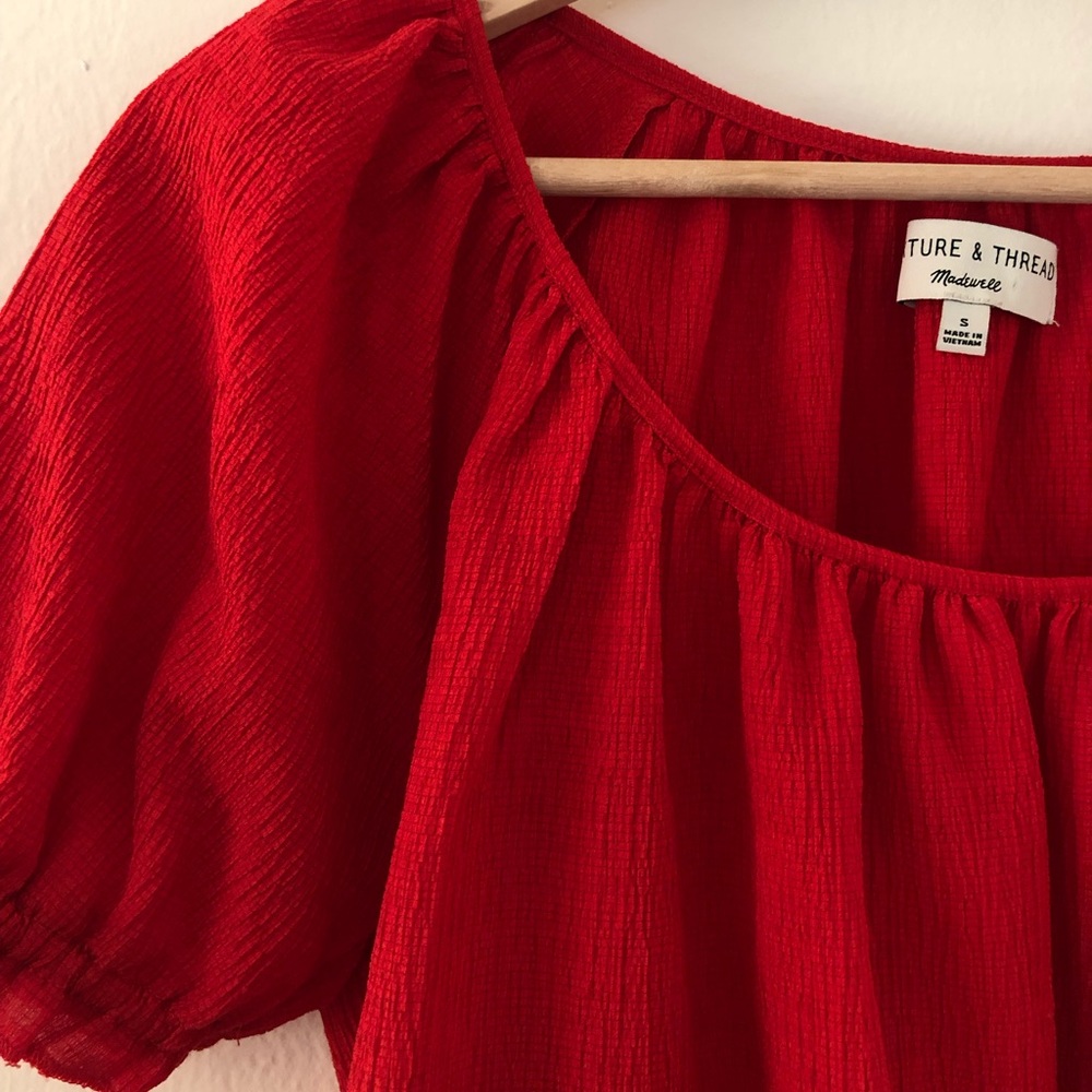 Madewell Texture & Thread Peasant Top (Size S)